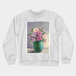 Garden Roses in a Vase Crewneck Sweatshirt